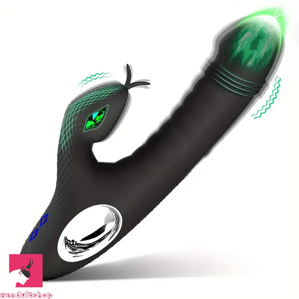 7.5in Snake Vibrating Silicone Soft Automatic Black Dildo For Anal Sex