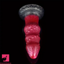 7.28in Liquid Silicone Fantasy Thread Convex Spiked Soft Dildo