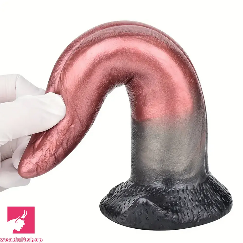 8.26in Liquid Silicone Tongue Fantasy Big Soft Unisex Dildo Anal Plug