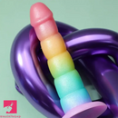 6.7in Liquid Silicone Rainbow Soft Dildo For Intense Pleasure Masturbator