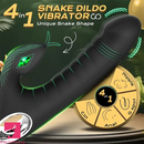 7.5in Snake Vibrating Silicone Soft Automatic Black Dildo For Anal Sex