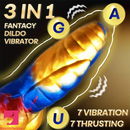 9.29in 3in1 Fantasy Knot Vibrating Thrusting Remote Control Dildo