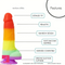 6.89in Silicone Rainbow Soft Realistic Design Harness Pleasure Dildo