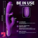 9.45in Triple Ends Double Layer Silicone Soft Vibrating Auto Dildo