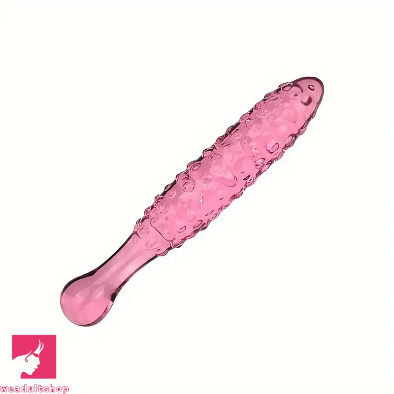 6.3in 6.69in Glass Pink Spiked Dildo Adult Sex Toy For Clit Masturbation