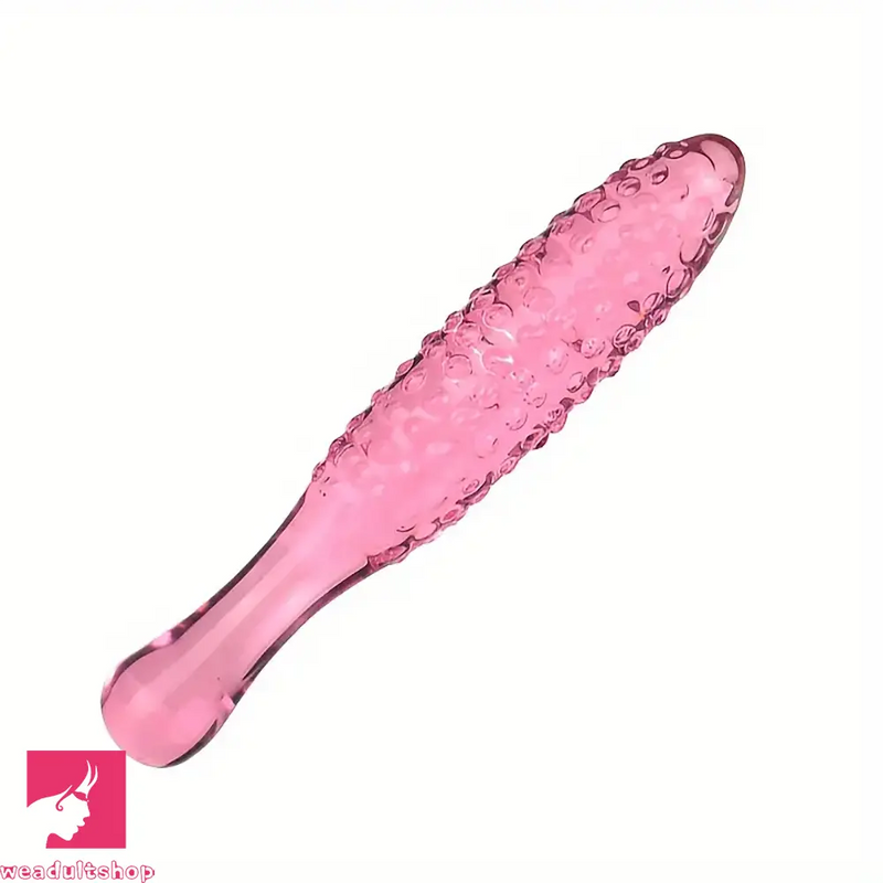 6.3in 6.69in Glass Pink Spiked Dildo Adult Sex Toy For Clit Masturbation