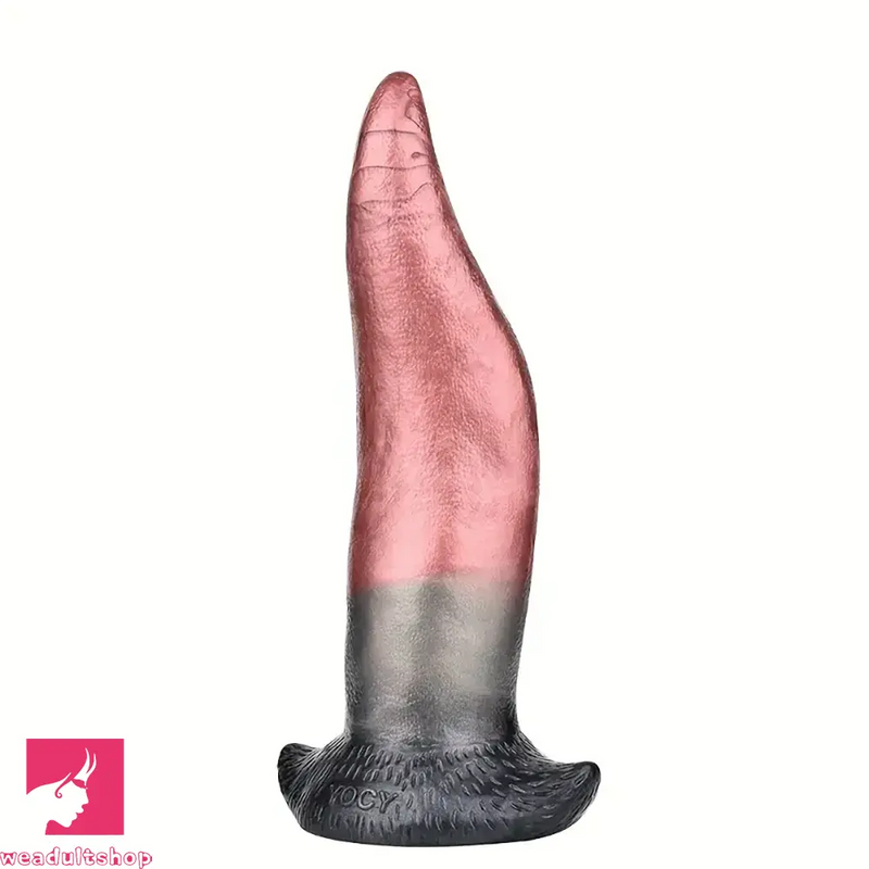 8.26in Liquid Silicone Tongue Fantasy Big Soft Unisex Dildo Anal Plug