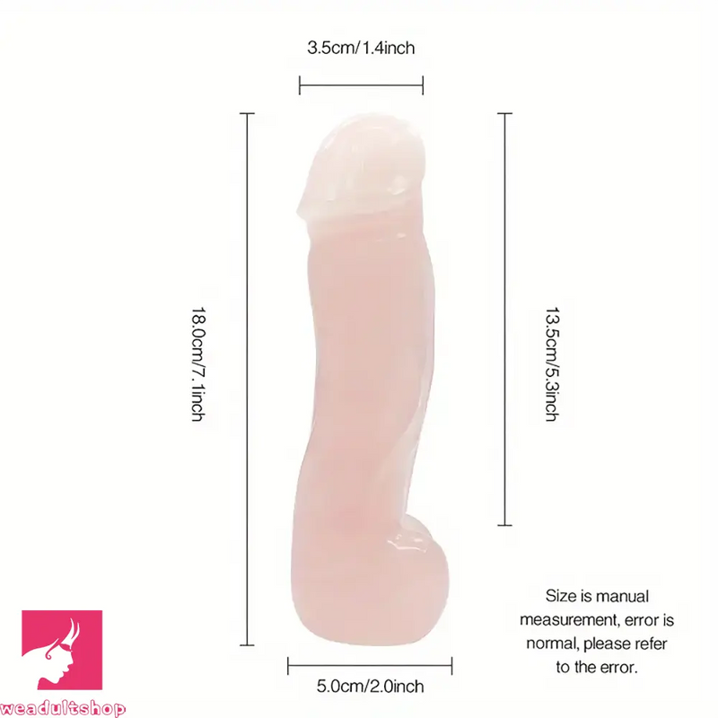 7.1in Crystal Handcrafted Suction Cup Dildo For Handfree Sex Orgasm