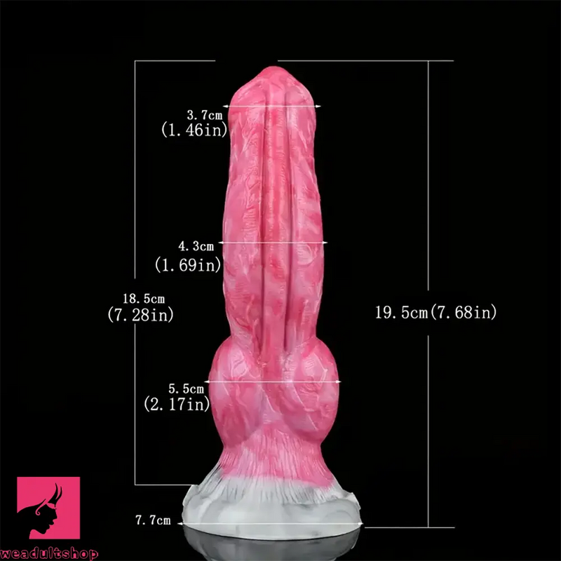 7.68in Soft Silicone Dog Knot Realistic Animal Dildo For Men Women