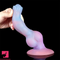 8.66in Colorful Night Light Silicone Luminous Big Dildo For Anal Sex