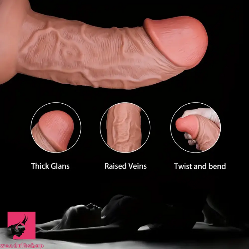 9.05in Thick Ball-Free Big Silicone Soft Dildo For Deep & Fast Sex