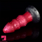 7.28in Liquid Silicone Fantasy Thread Convex Spiked Soft Dildo