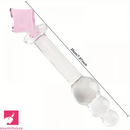 7.87in Crystal Glass Penis Real Beads Dildo With Square Crystal Pagoda