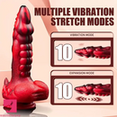 7.68in Telescopic Heating Vibrating Dragon Silicone Soft Auto Dildo