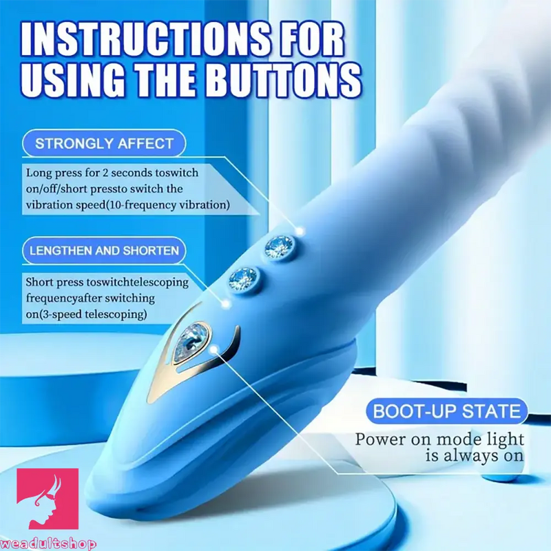 8.66in Thrusting Vibrating Automatic Big Silicone Soft Pleasure Dildo