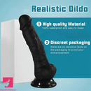 6.9in Realistic Skin-Feel Silicone Black Personal Massager Dildo