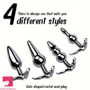 3.52in 3.94in 4.11in 4.49in Cute Shape Small Metal Anal Plug Dildo