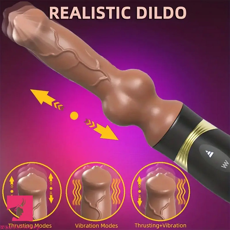 10.4in Realistic Silicone Dildo Thrusting Vibrating Sex Gun Pleasure