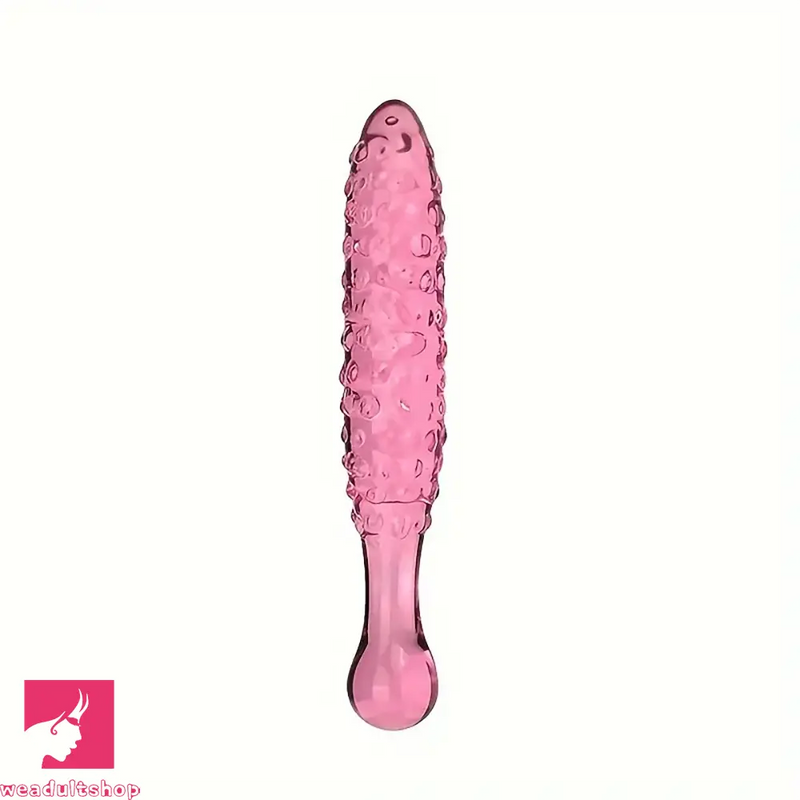 6.3in 6.69in Glass Pink Spiked Dildo Adult Sex Toy For Clit Masturbation