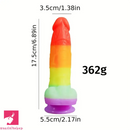 6.89in Silicone Rainbow Soft Realistic Design Harness Pleasure Dildo