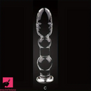 5.71in 6.3in 6.38in Glass Beads Clear Dildo For G-spot Vaginal Anus