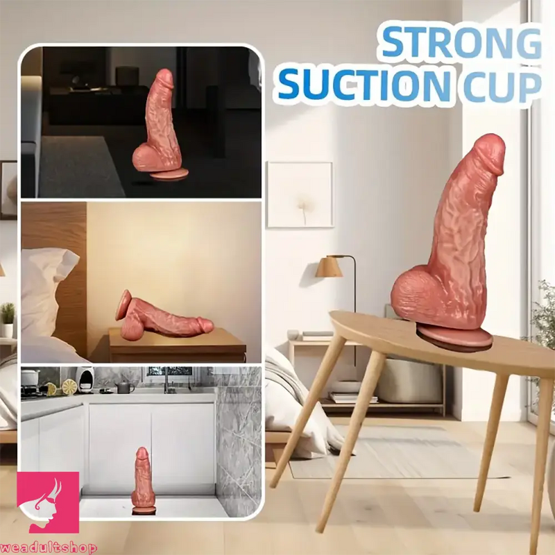 8.46in Realistic Big Soft Silicone Dildo For Women Couples Orgasm Sex