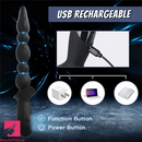 10.3in Rechargeable Vibrating Anal Plug Dildo Flexible Bullet Penis Vibrator