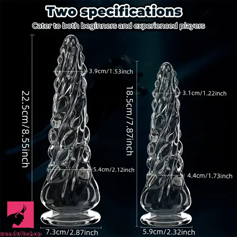 7.87in 8.55in Spiked Clear Black Big Dildo For Women Men Adult Sex