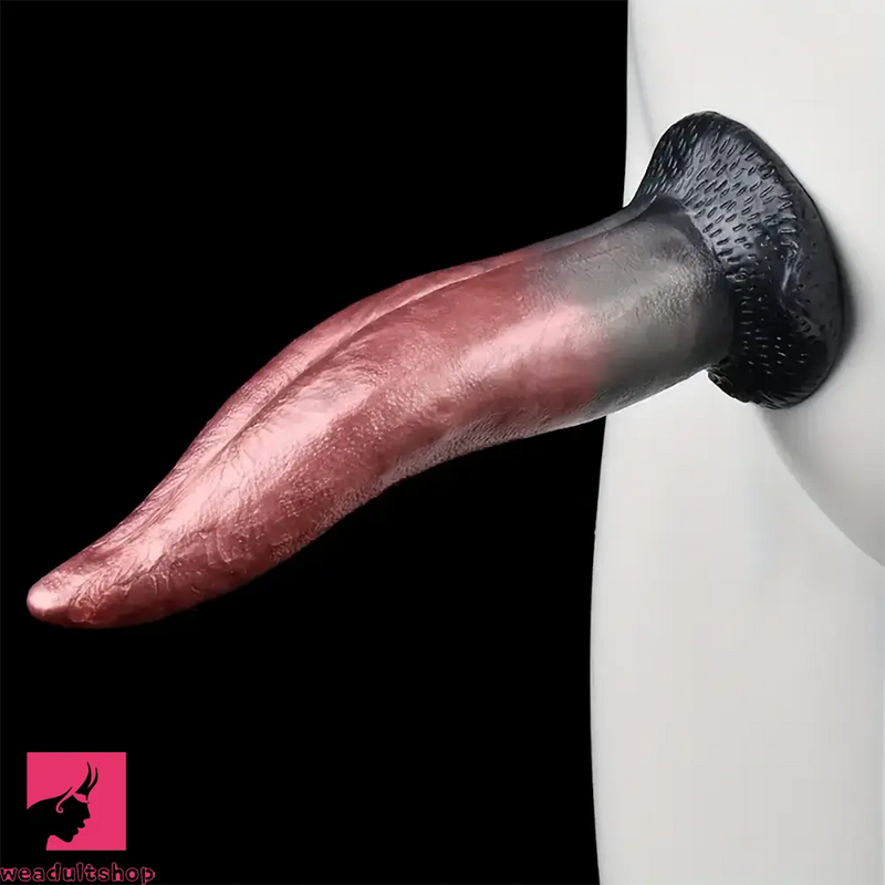 8.26in Liquid Silicone Tongue Fantasy Big Soft Unisex Dildo Anal Plug