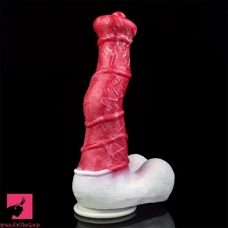 10.8in Liquid Silicone Soft Big Thick Fantasy Dildo With Double Eggs