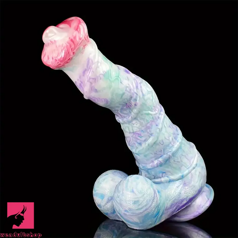 10.8in Liquid Silicone Soft Big Thick Fantasy Dildo With Double Eggs