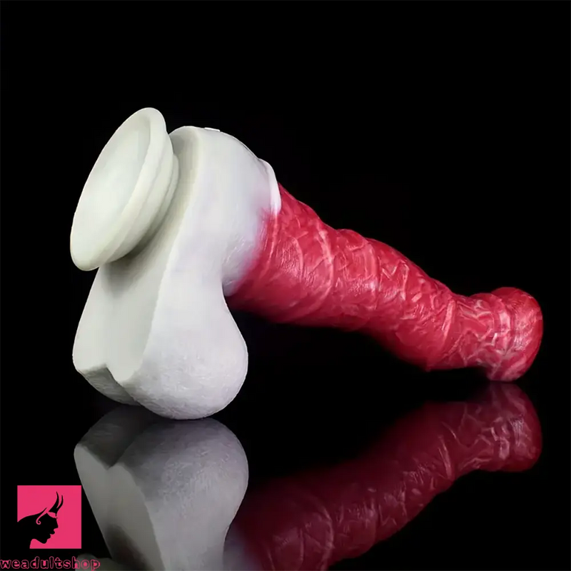 10.8in Liquid Silicone Soft Big Thick Fantasy Dildo With Double Eggs