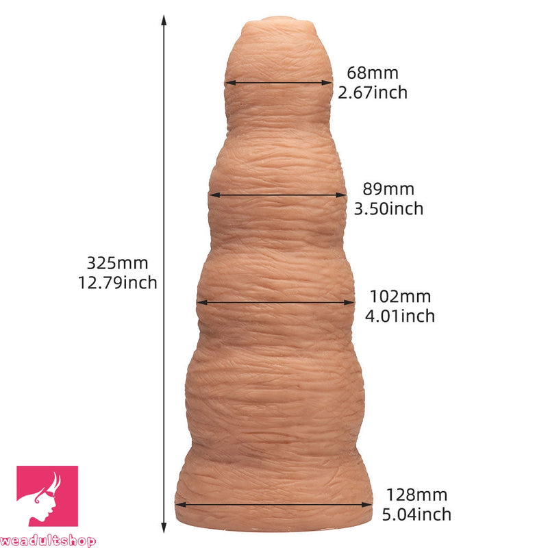 12.79in Huge Foreskin Anal G Spot Lifelike Wide Silicone Uncut Dildo