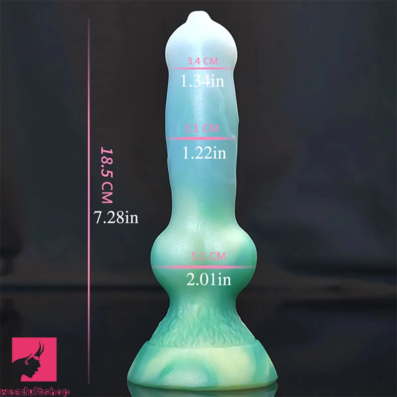 7.28in Monster Exotic Realistic Dog Silicone Soft Animal Cock Dildo