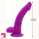 6.88in Purple Liquid Silicone Lifelike Soft Real Dildo With Suction Cup