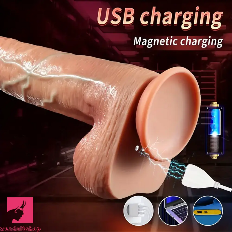 10.43in Thrusting Vibrating Remote Control USB Charging Big Dildo