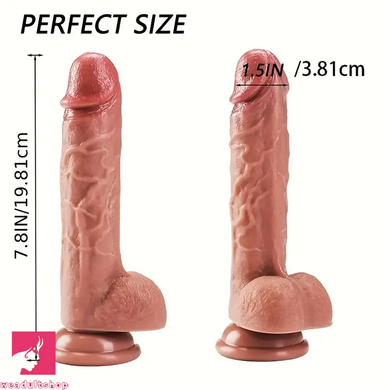 7.8in Realistic Anal Personal Massage Silicone Soft Vaginal Dildo