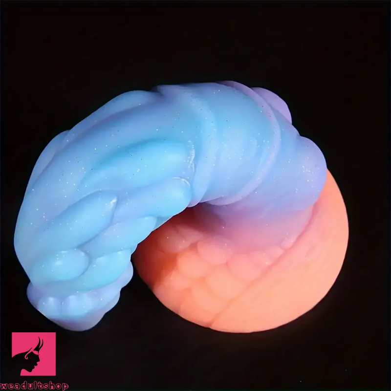 8.66in Mushroom Head Silicone Soft Glowing Luminous Knot Dildo