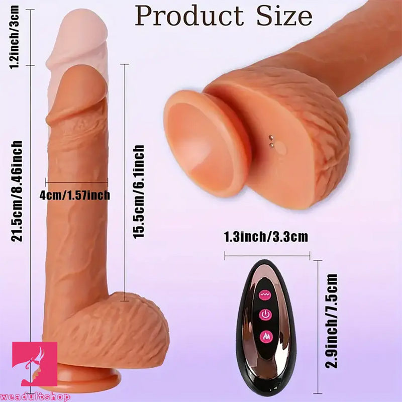 8.46in Thrusting Vibrating Rotation Heating Remote Control Big Dildo