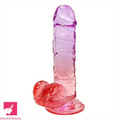 7.48in Gradient Clear Jelly Dildo With Strong Suction Cup For G-spot Erotic