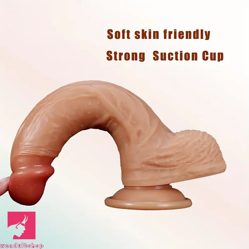 8.46in Realistic Silicone Soft Feeling Big Female Anal Suction Cup Dildo