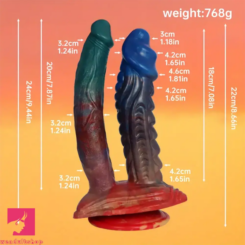 9.44in Double-Headed Silicone Soft Large Dildo For Lesbian Sex