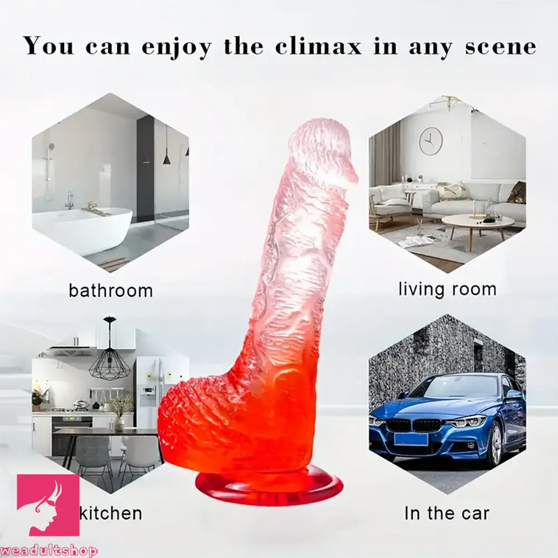 7.09in Realistic Jelly Male Dildo For G-spot Real Love Simulation Toy