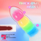 7.87in Luminous Silicone Real Soft Rainbow Dildo Hands Free Toy