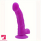 6.88in Purple Liquid Silicone Lifelike Soft Real Dildo With Suction Cup