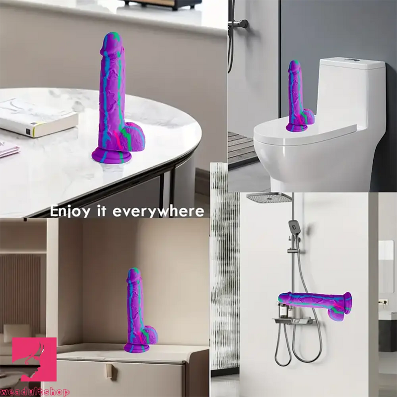 8.26in Colorful Silicone Soft Big Penis Dildo Anal Adult Love Erotic Toy