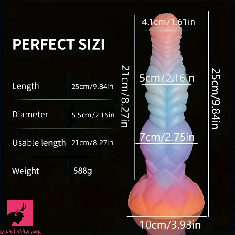 9.84in Portable Big Knot Fantasy Silicone Soft Dildo For G Spot Sex