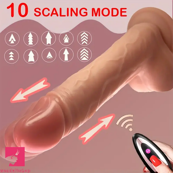 8.66in Realistic Remote Control Soft Silicone Erotic Vibrating Heating Dildo