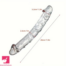 7.9in Clear Glass Double-Headed Penetration Dildo For G-spot Orgasm