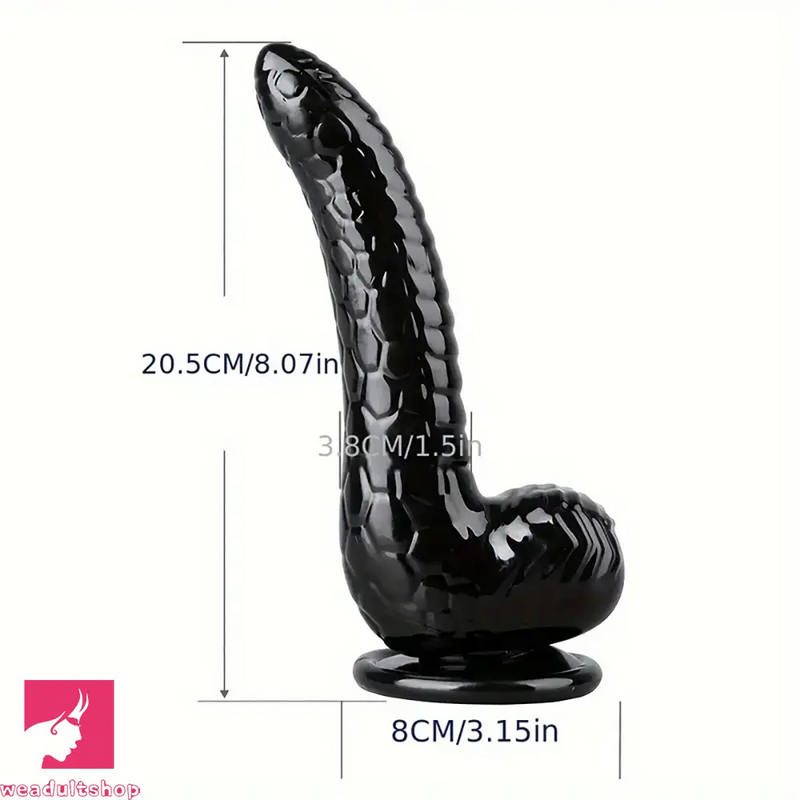 8.07in Big Snake Animal Clear Black Dildo For Couples Men Women